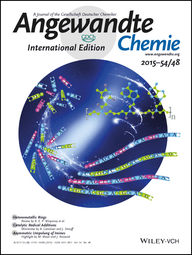 Cover Picture: Clickable Nucleic Acids: Sequence‐Controlled Periodic Copolymer/Oligomer Synthesis by Orthogonal Thiol‐X Reactions (Angew. Chem. Int. Ed. 48/2015) — graphical abstract