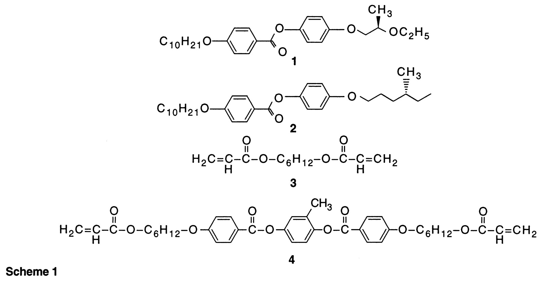 Effects of Monomer Structure on Their Organization and Polymerization in a Smectic Liquid Crystal — graphical abstract