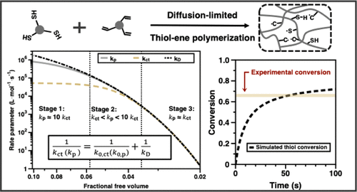 Modeling Diffusion-Limited Kinetics of Thiol–Ene Photopolymerizations — graphical abstract